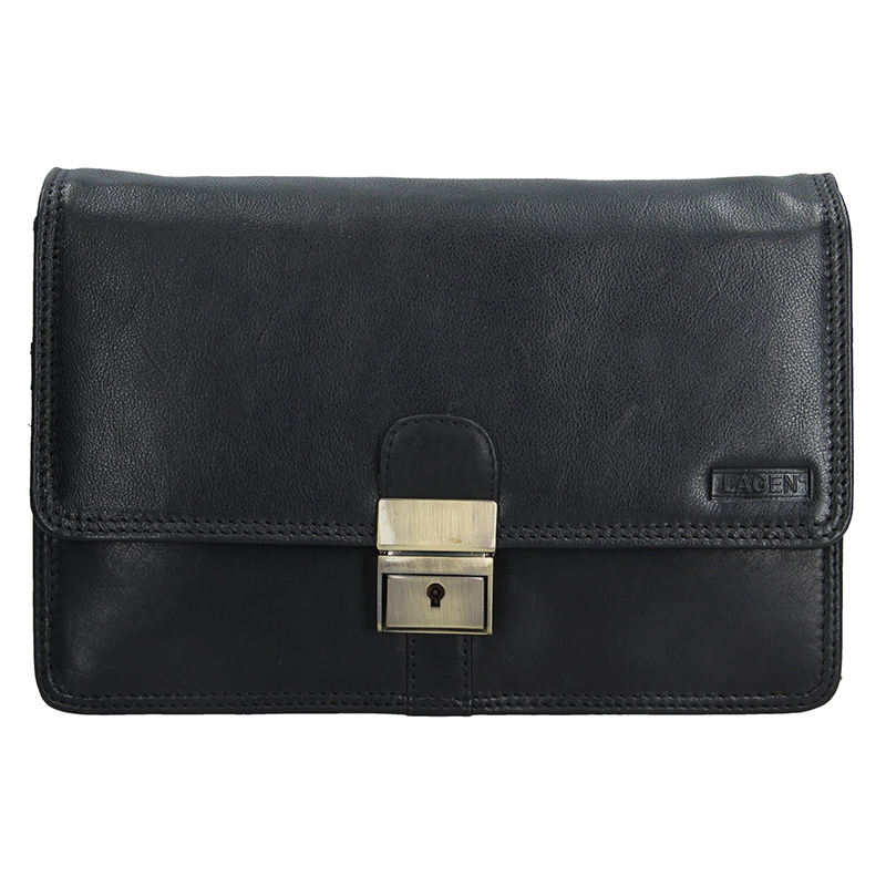 Pánská kožená etue LAGEN E 2016 T Černá