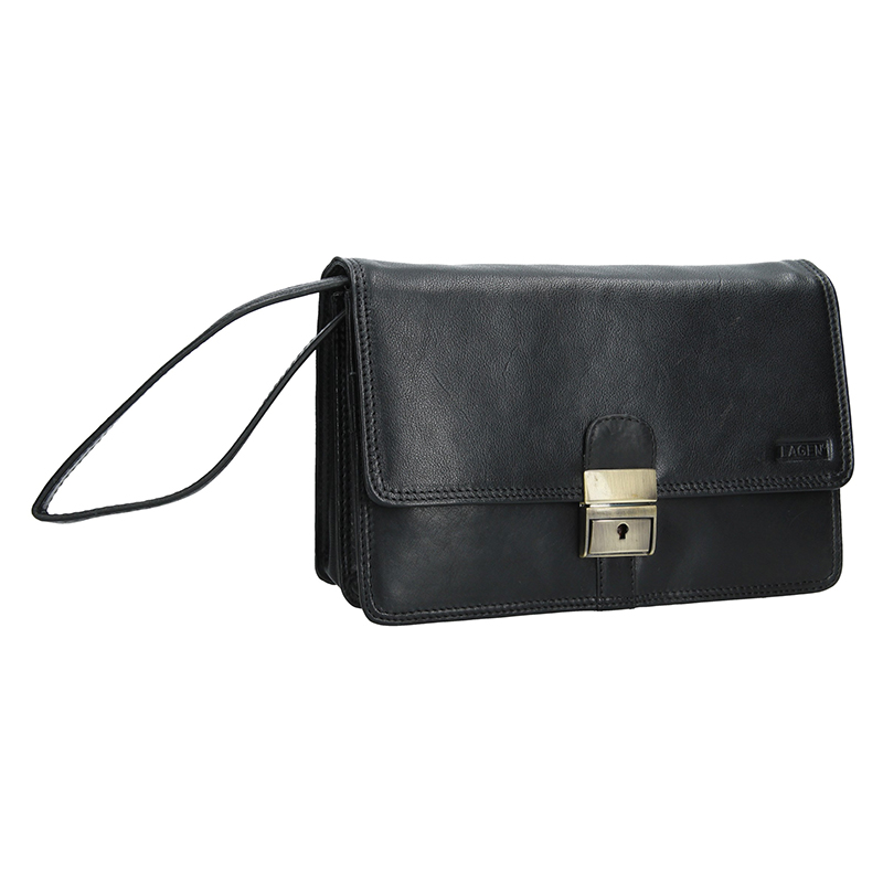 Pánská kožená etue LAGEN E 2016 T Černá