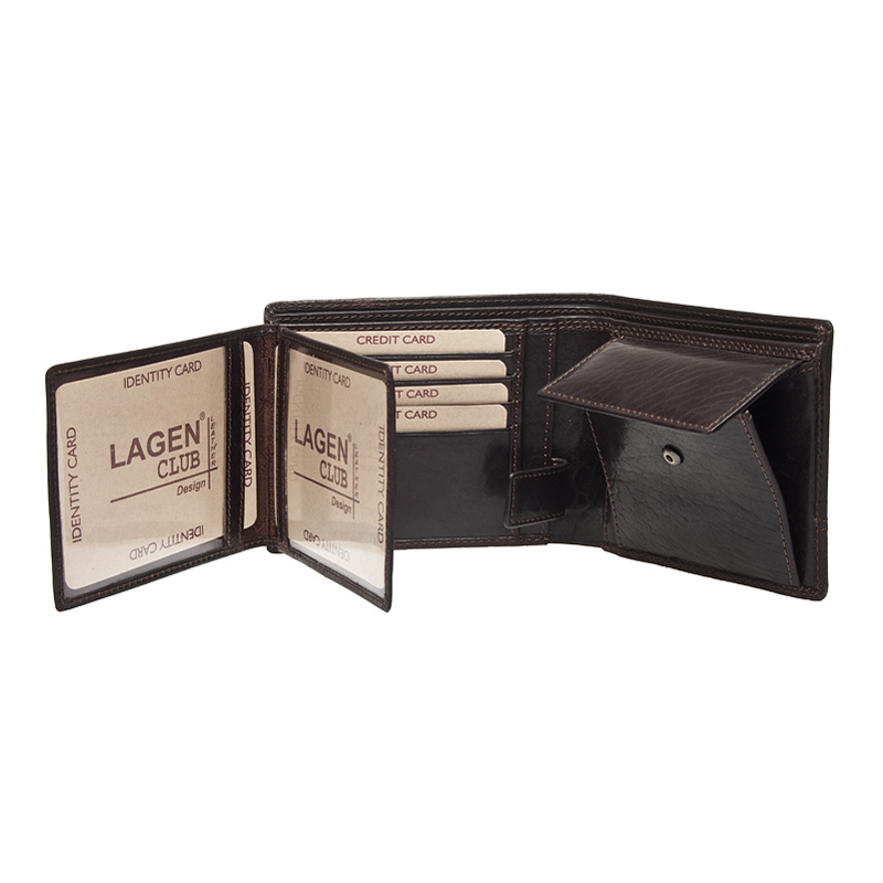 Pánská kožená peněženka LAGEN 2108 T Tm.Hnědá