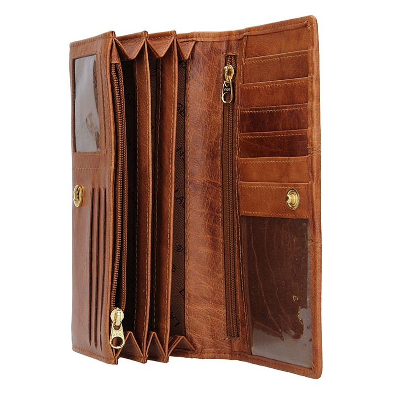 Dámská kožená peněženka LAGEN PWL 388 Sv.Hnědá