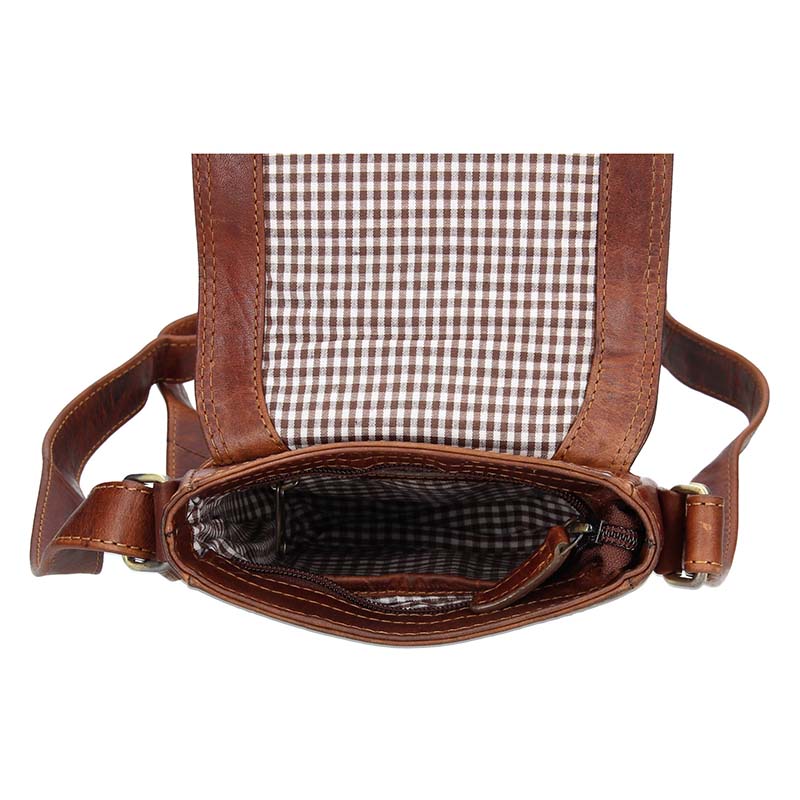 Pánská kožená taška přes rameno LAGEN 7074 Hnědá