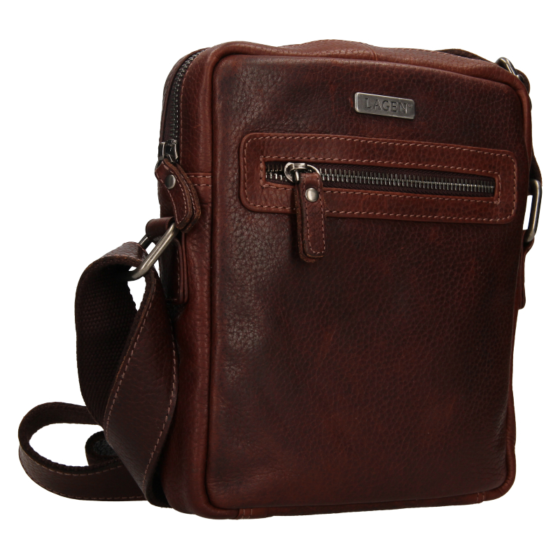 Pánská kožená taška přes rameno LAGEN BLC 4428 21 A Sv.Hnědá